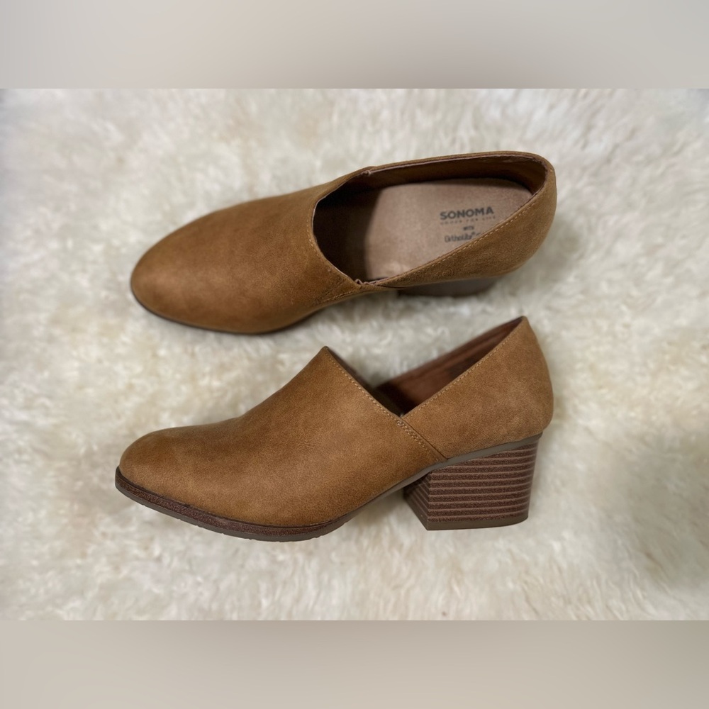 Sonoma Women's Tan Block Heel Mules
